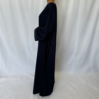 Linen look abaya wide sleeves