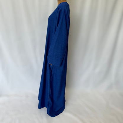 Linen look abaya wide sleeves