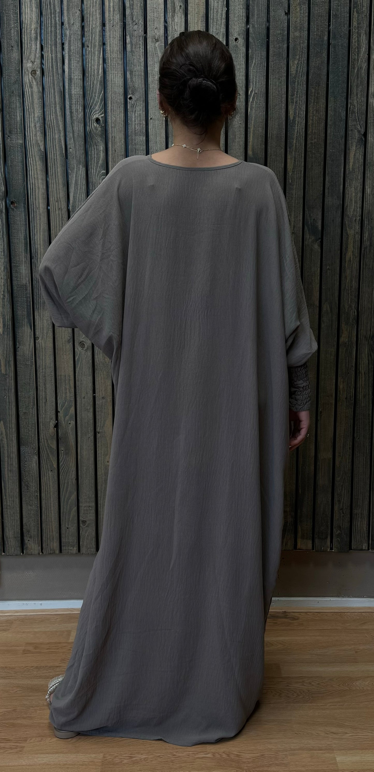 Butterfly abaya with ruffled sleeve