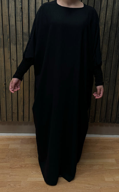 Butterfly abaya with ruffled sleeve