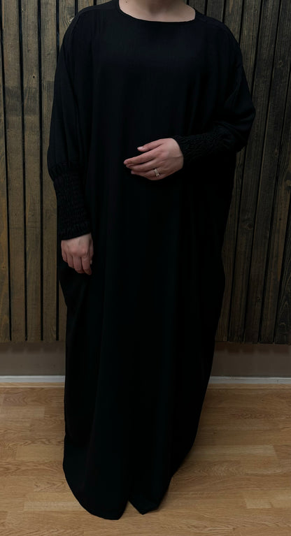 Butterfly abaya with ruffled sleeve