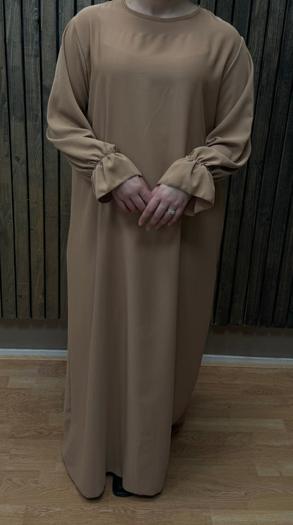 Abaya dress with ruffle sleeve